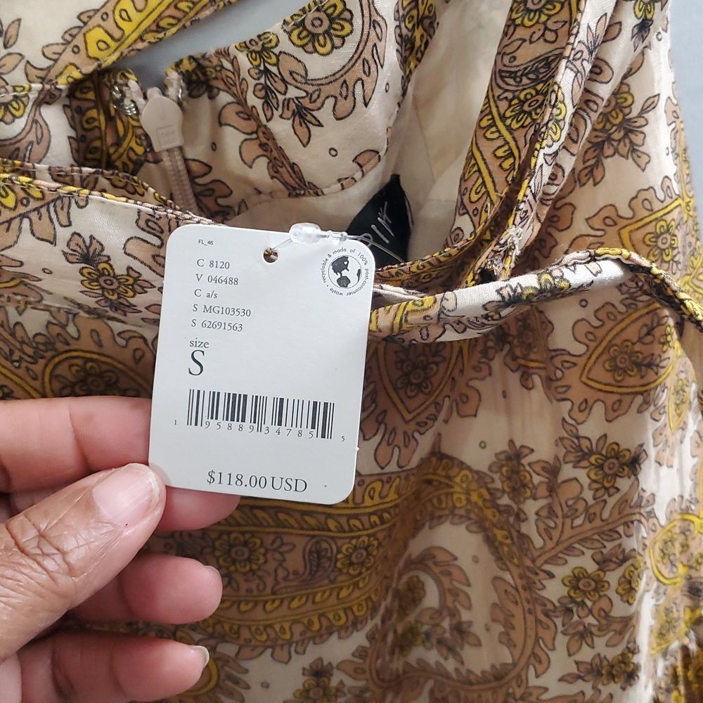 Free People MINKPINK Sistan Belted Midi Paisley Skirt Sz S, Boho Gypsy Festival - Picture 11 of 15